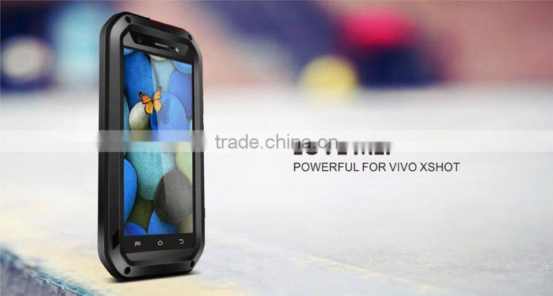 LOVE MEI Powerful Case Metal Aluminium+Gorilla Glass+ Silicon Hybrid Case for BBK VIVO XSHOT WATER PRPOOF CASE