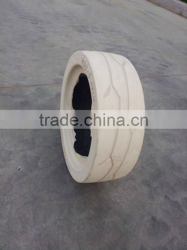 longer wearness 16x5x12 scissor lift tires, white non marking solid tire