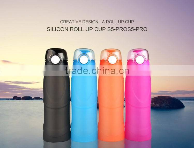 Silicone Folding Bottle use for Go Outdoors travel, running, go hiking