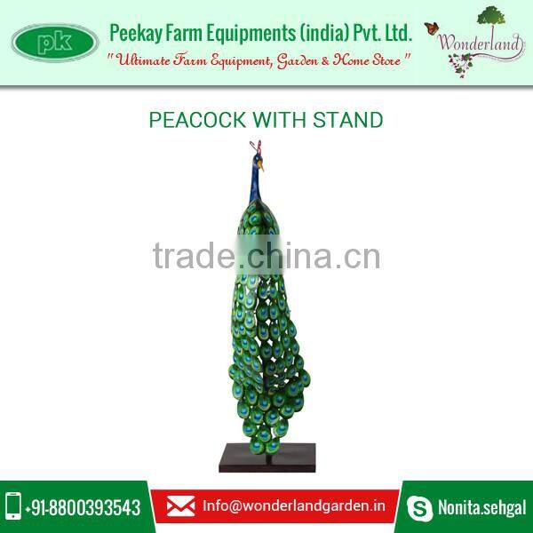 Customly Designed Metal Peacock With a Stand for Garden Decoration