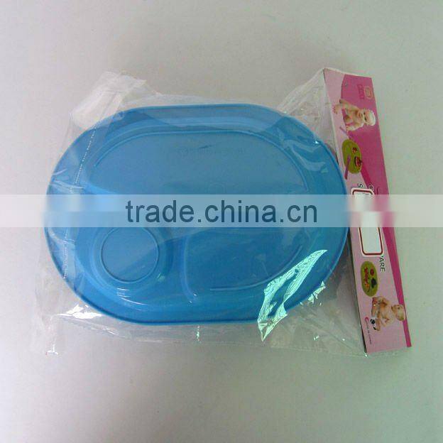 4pcs oval plate blue plastic dinnerware picnic set