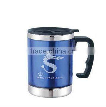 mug Wonderful Heat preservation effect stainless steel big belly auto cup with handle any color is ok