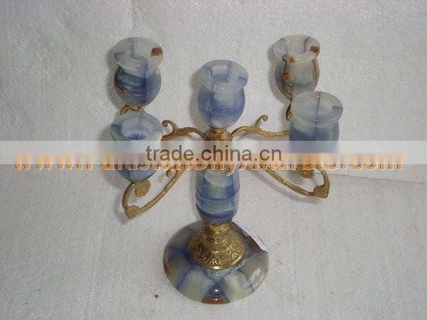 WholeSale 2017 New Design BEST POPULAR ONYX PATCH COLORED CANDLE HOLDERS STANDS