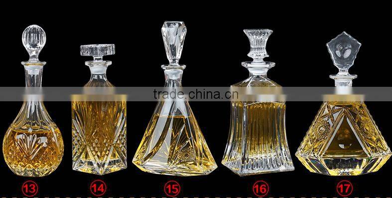 Custom design unique shape decorative glass wine bottle for party