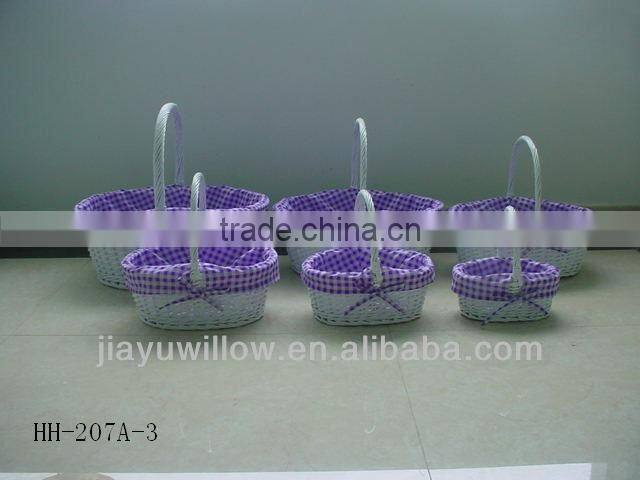 Yellow Painted Willow Basket w/ Candle Shade