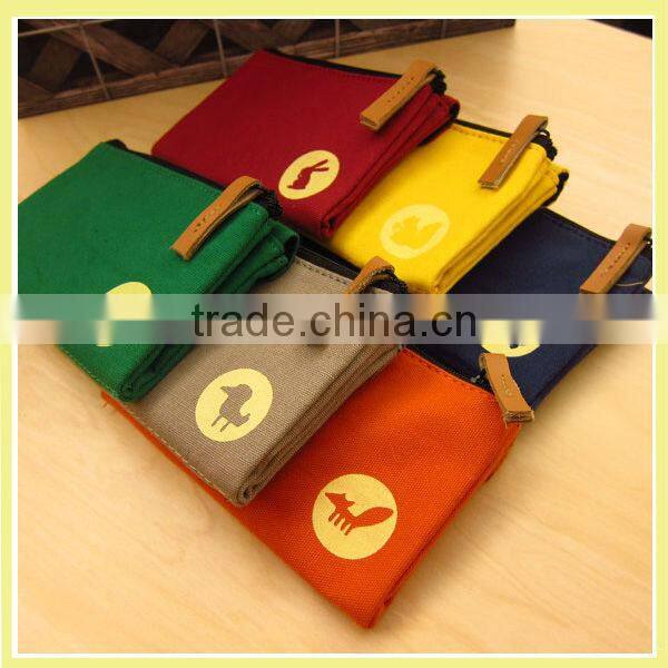 Pig/ Rabbit/ Squirrel Small Wallet Washed Canvas