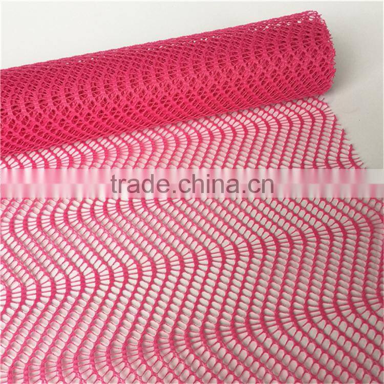 colored 100% Polyester knitted flower wrapping wave mesh