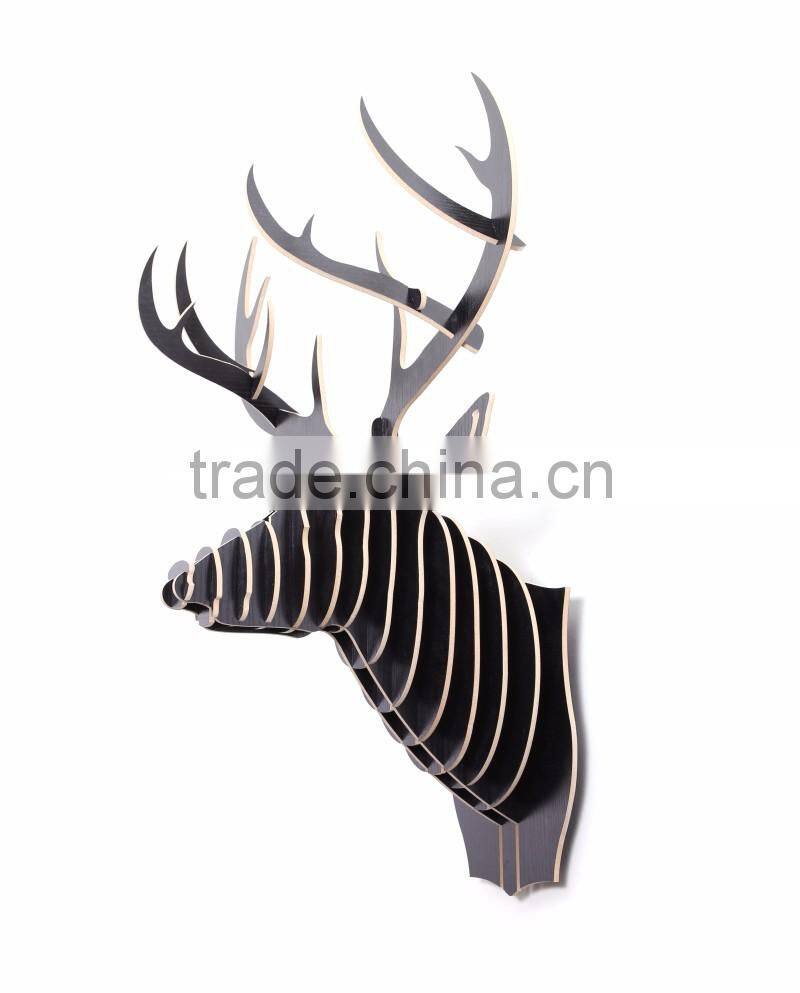 Wall hanging wood crafts moose head decoration