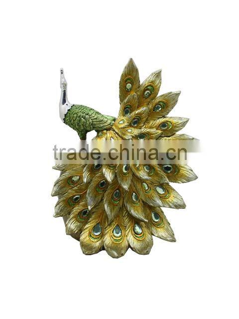 shinning coating delicate resin high quality peacock statues