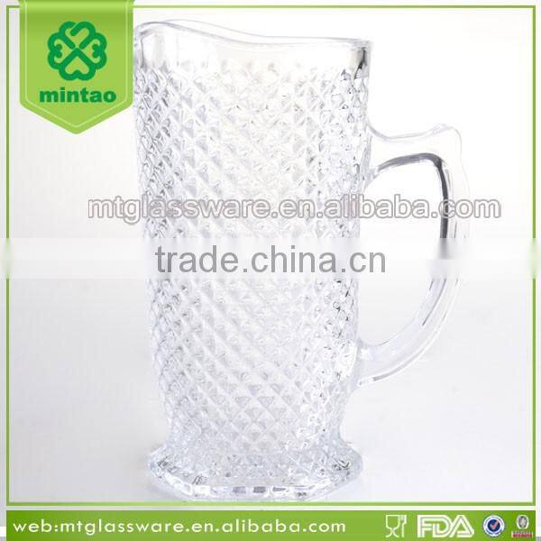 Machine made crystal fruit beverage and water glass pitcher