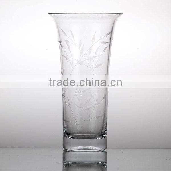 hand carved crystal glass vase