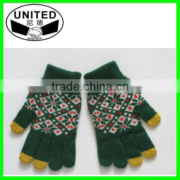 Fashion thicker knitted phone winter gloves,pad gloves