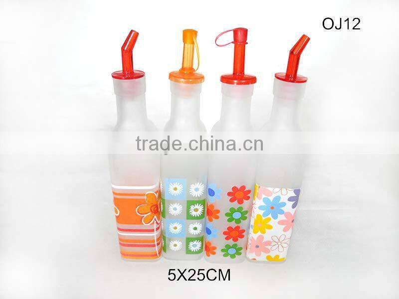 square with fragrant breath decal glass coconut oil bottle drizzler