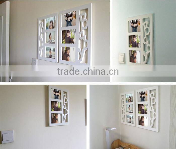 baby 3 picture wood photo frame hot sale wood photo frames