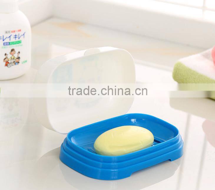 innovative design portable elliptic plastic soap dish box with draining tray