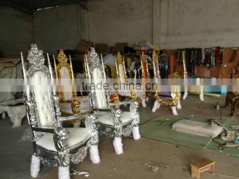 Hot Sales PU Leather throne chairs wedding decoration For Bride and Groom