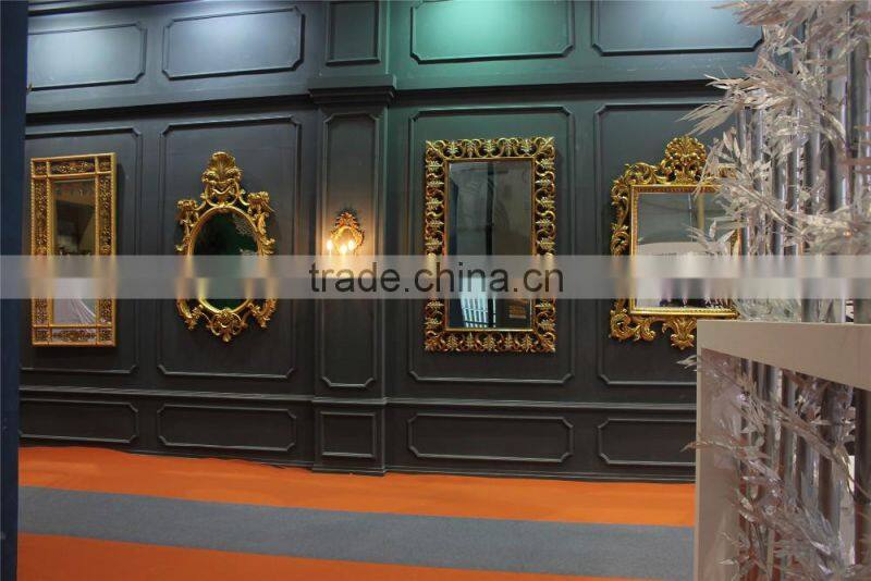 Fancy Gold leaf polyresin wall mirror on sale