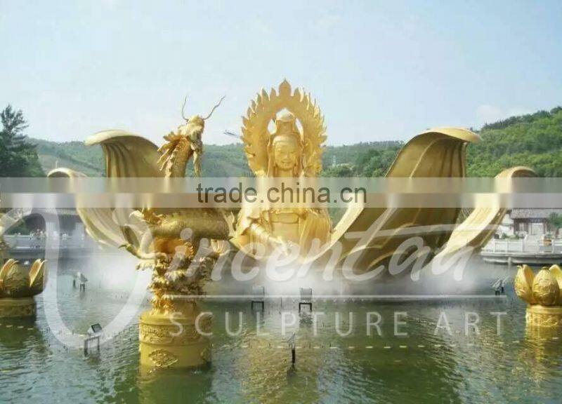 outdoor decoration large metal sculptures buddha statues waterfall