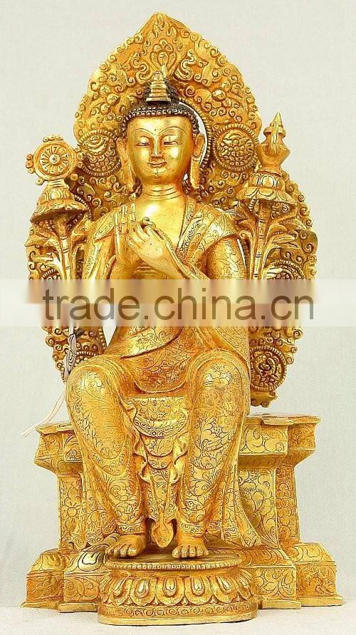 wholsale buddhism metal antique brass maitreya buddha statue