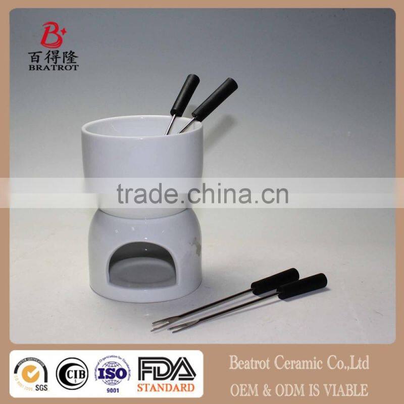 Cheese ceramic wholesale chocolate fondue set