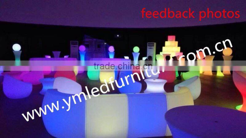 Remote Control Glowing Plastic Led Table Night Led Bar Table High Led Coffee Table