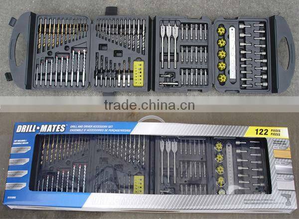 122PCS Drills & Bits Set(HEX SHANK DRILLBIT/SCREWDRIVER BIT/WOOD SPADE BIT)