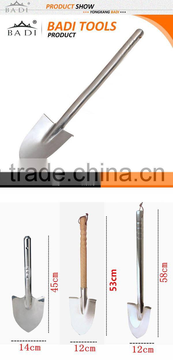 high grade and quality all stainless steel survival camping garden shovel