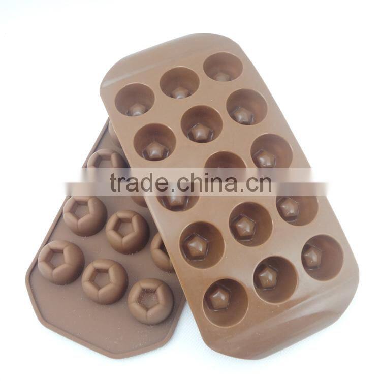 Fancy 15 cup five star shaped chocolate shape silicone ice cube maker