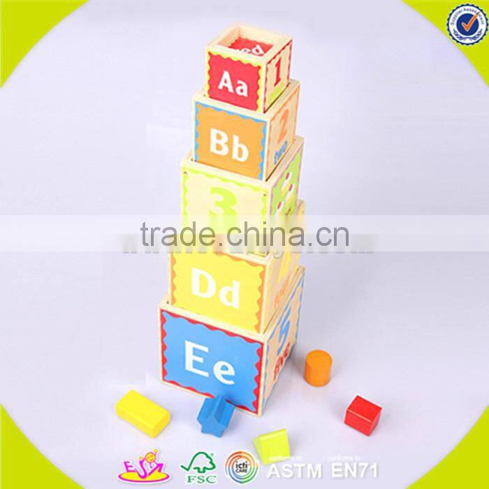 wholesale brain training wooden stacking bricks toy funny kids wooden stacking bricks toy colorful stacking bricks toy W13D082