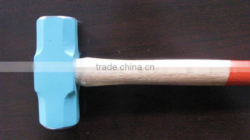 drop forging blue sledge hammer head with wooden handle