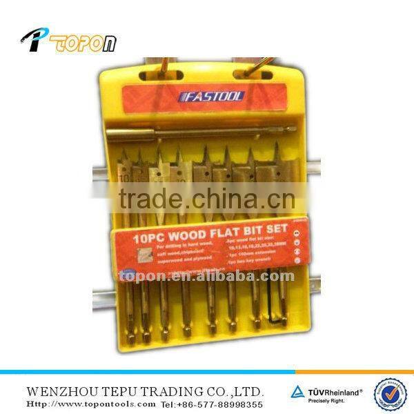 10pcs Wood Flat Drill Bit Set