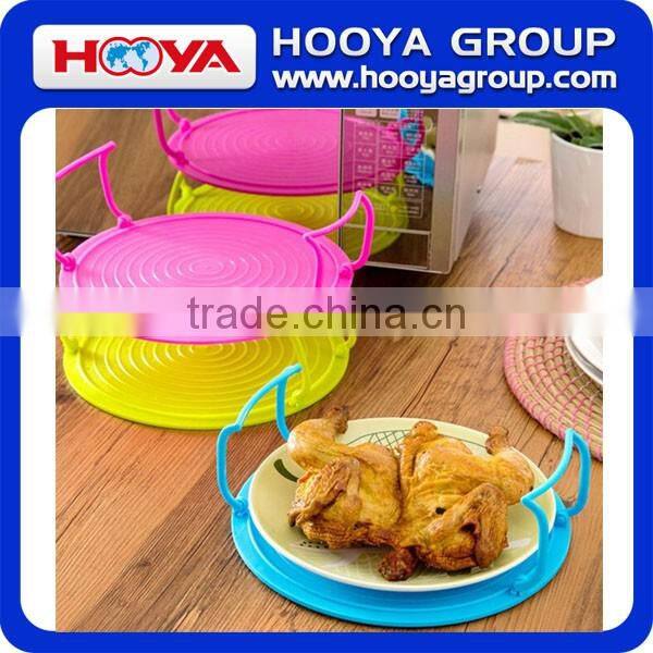 New Useful 4 in 1 Microwave Support Microwave Folding Tray Holder Round Plate Double Mat Layer