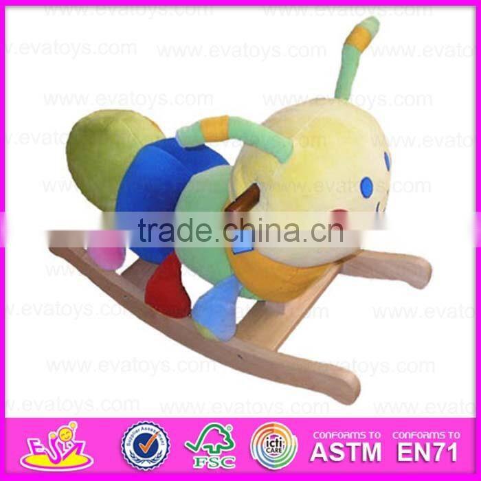 2015 Cartoon Lion design wooden rocking animal toy,Cute plush rocking animal with sound,Playful wooden rocking animal WJ277566