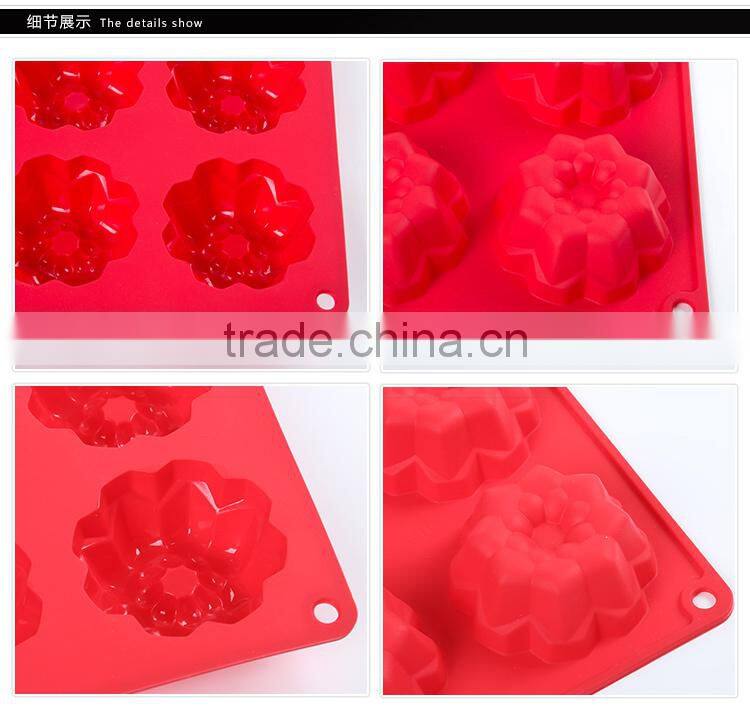 Silicone Baking Mould Flower Daisy Shape Silicone Mould 6-Cavity Silicon Cake Baking Mould