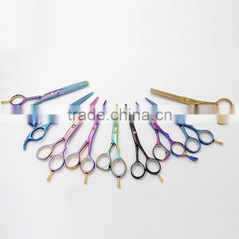 QJ-04S hot sale rainbow color japanese professional hair cutting scissor set