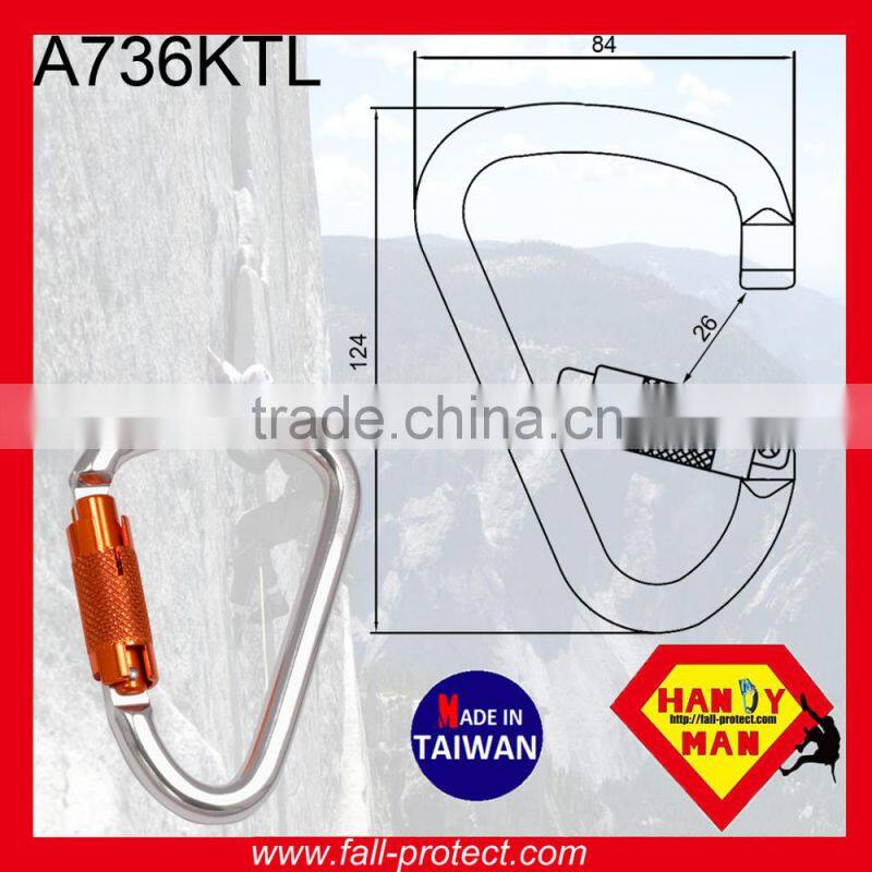 25KN Big Gate Open Mountain Climbing Aluminum Carabiner With HMS Type