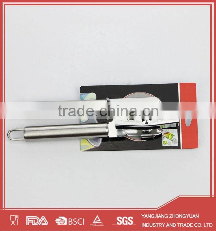 Stainless steel can opener and bottle opener with stainless steel handle