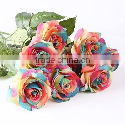 10 Head Decor Rose Artificial Flowers Silk Flowers Floral Latex Real Touch Rose Wedding Bouquet Home Party Design Flowers