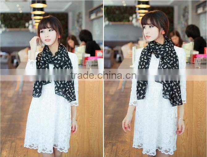 2015 New Faashion Brand Foulard Chiffon Shawl Silk Scarf Women Scarves