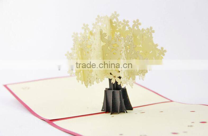 Flower Cherry 3D Pop Up Greeting Card 3D Birthday Greeting Card Creative Handmade Birthday Cards