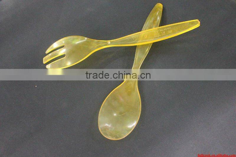 Colorful acrylic salad spoon and fork set