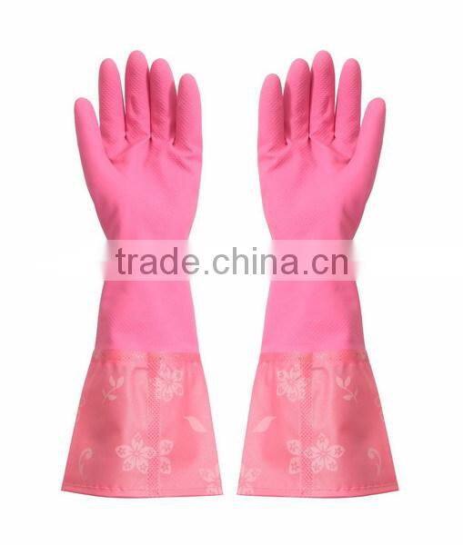 Glam Print Extra Long Cleaning Gloves Dishwashing Household Womens