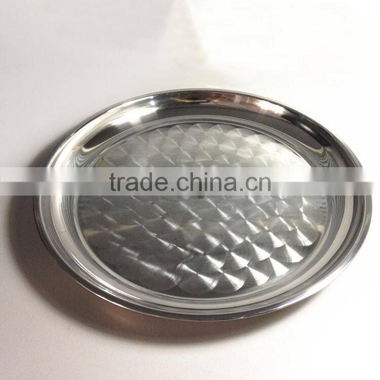 wholesale flat bottom elegant seafood tray stainless steel plate set