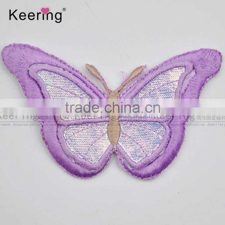Factory Wholesale Pretty Butterfly Embroidery Patch Fabric Craft WEF-742