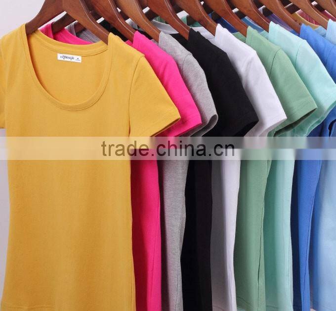 95% cotton 5% spandex plain women slim fit shirt