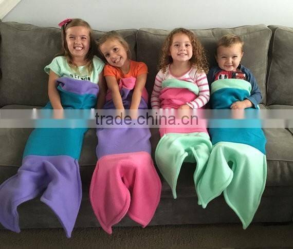 New Design Children's Super Soft Fleece Little Mermaid Tail Blanke Sleeping Bag HSD5765