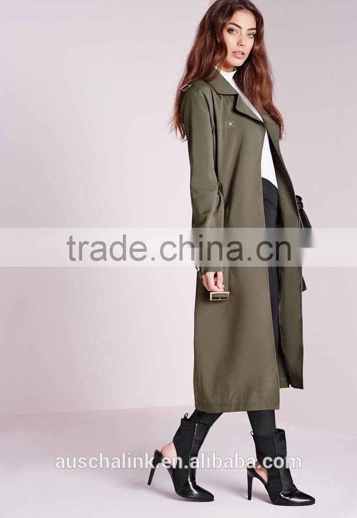 hot sale european style women khaki military trench coat