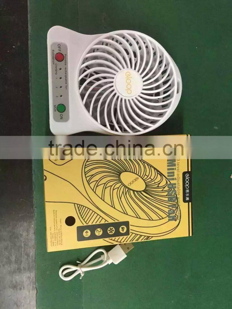 BHNUSBF07163 high performance DC 5V portable mini fan ,rechargeable usb fan 5v dc mini cooling fan WITH LED LIGHT