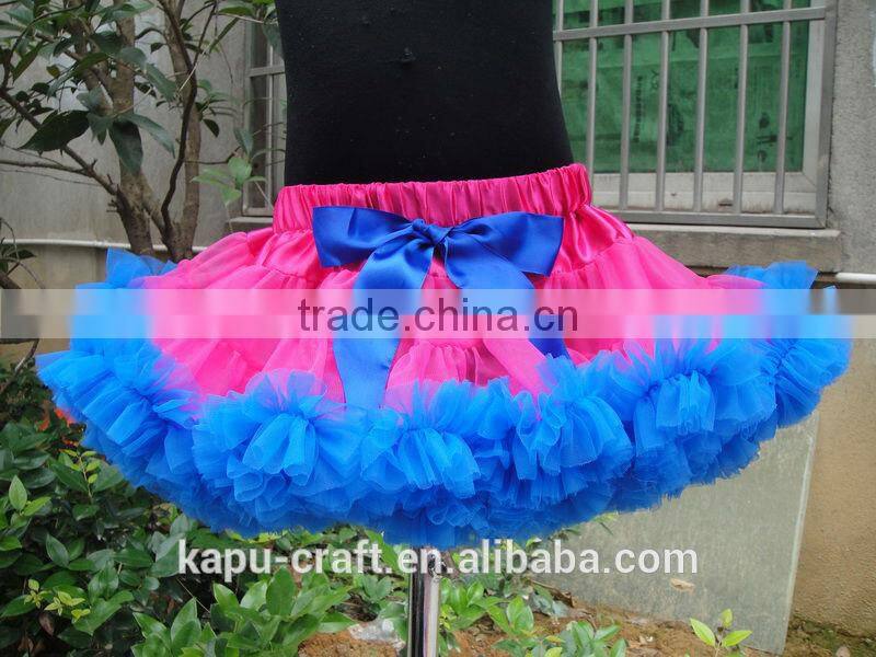 Hot sale baby fluffy pettiskirts girl's tutu chiffon skirt children wear summer boutique party cutting dress