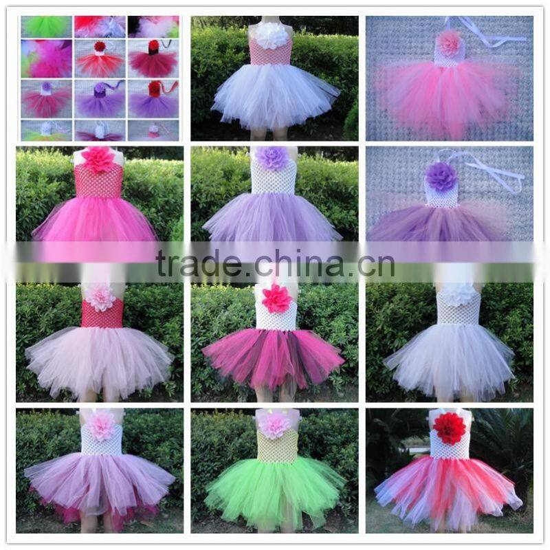 hot sale ballet tutus for sale/ crochet top tutus with flower/girls pettiskirt dress birthday party dress tutu wholesale